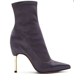 BCBGMaxAzria Satin Heeled Booties in Purple (Jolie)